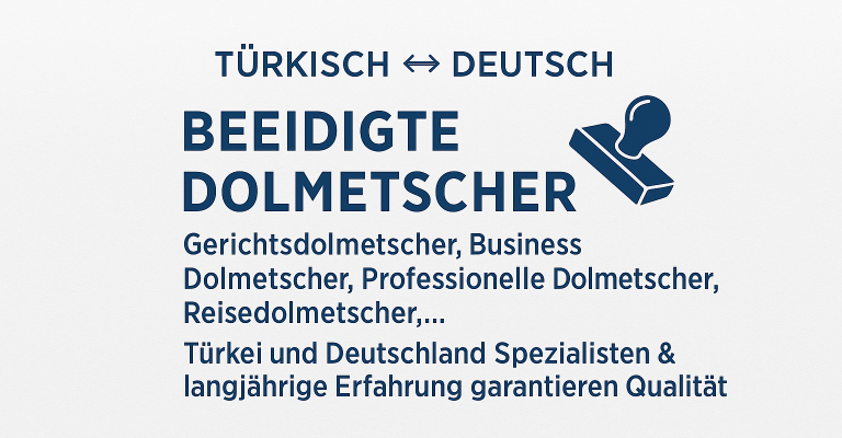 Beeidigte Dolmetscher Türkisch ⇔ Deutsch – Gerichtsdolmetscher, Businessdolmetscher, Reisedolmetscher für Türkei und Deutschland