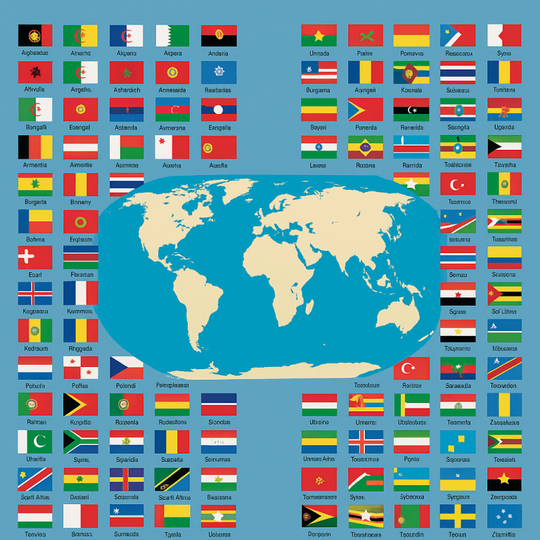 Weltkarte mit allen Nationalflaggen – Internationale Übersetzungen und globale Sprachdienste