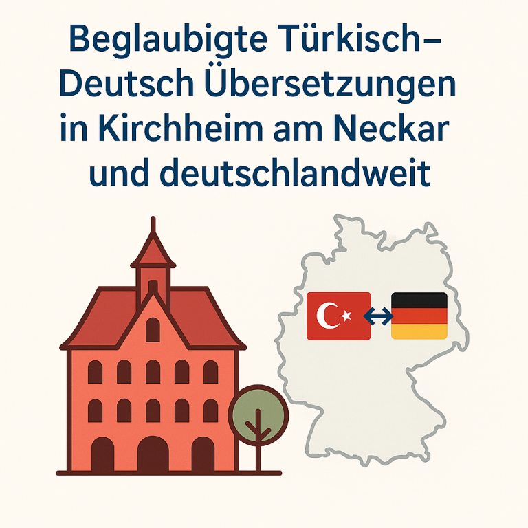 Beglaubigte Übersetzung Türkisch–Deutsch in Kirchheim am Neckar