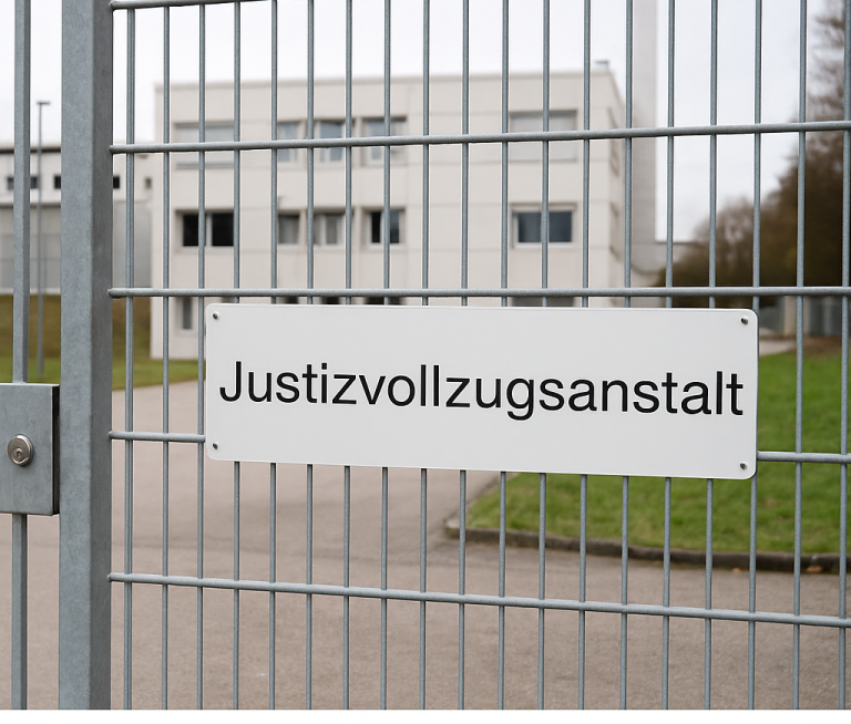 Dolmetscher Türkisch ⇔ Deutsch – JVA Stuttgart (Stammheim) für Anwälte, Mandanten & Angehörige Eingangstor der JVA Stuttgart (Stammheim) – Symbolbild für beeidigte Dolmetscher Türkisch ⇔ Deutsch