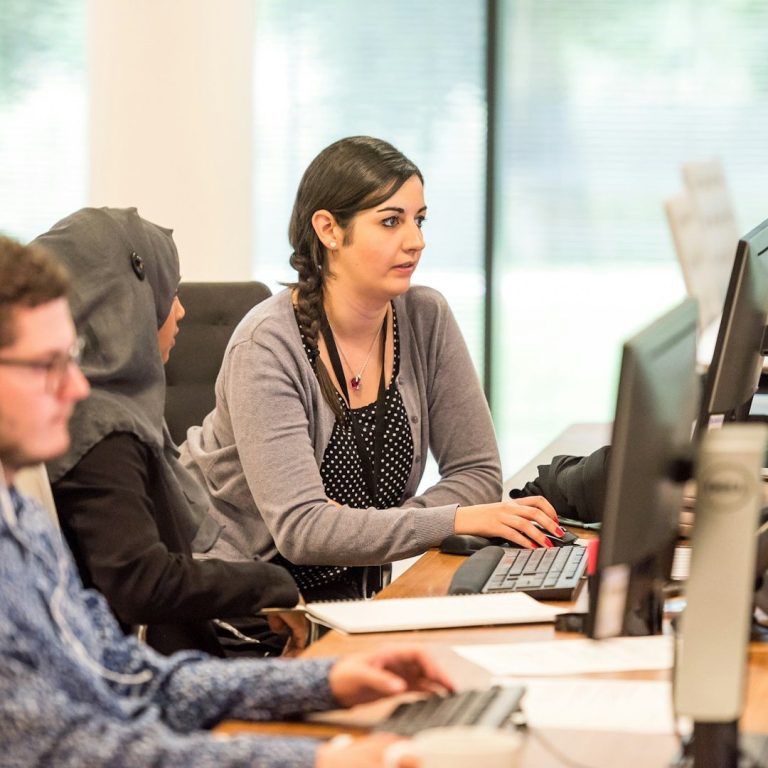 Mehrsprachiges Team arbeitet professionell am Computer – Übersetzungsbüro Bozkurt-Babur
