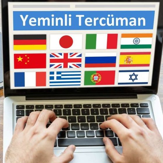 Symbolbild: Yeminli Tercüman – vereidigte Übersetzung Türkisch ⇔ Deutsch Laptop mit internationalen Flaggen symbolisiert Yeminli Tercüman – vereidigte Übersetzung Türkisch ⇔ Deutsch