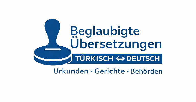 Logo für beglaubigte Übersetzungen von Türkisch nach Deutsch.