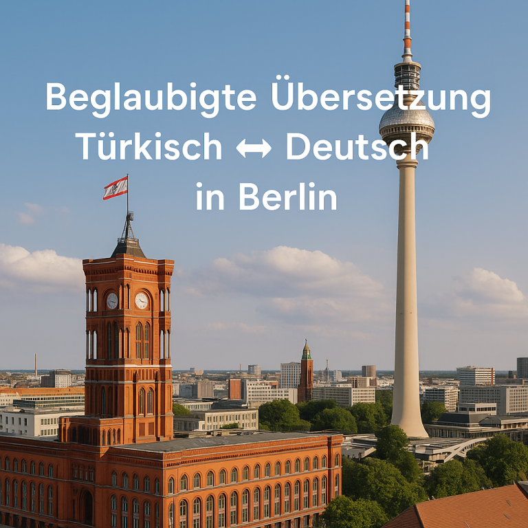 Modernes Büro mit Übersetzerin am Computer – professionelle Türkisch-Deutsch-Übersetzung in Berlin.