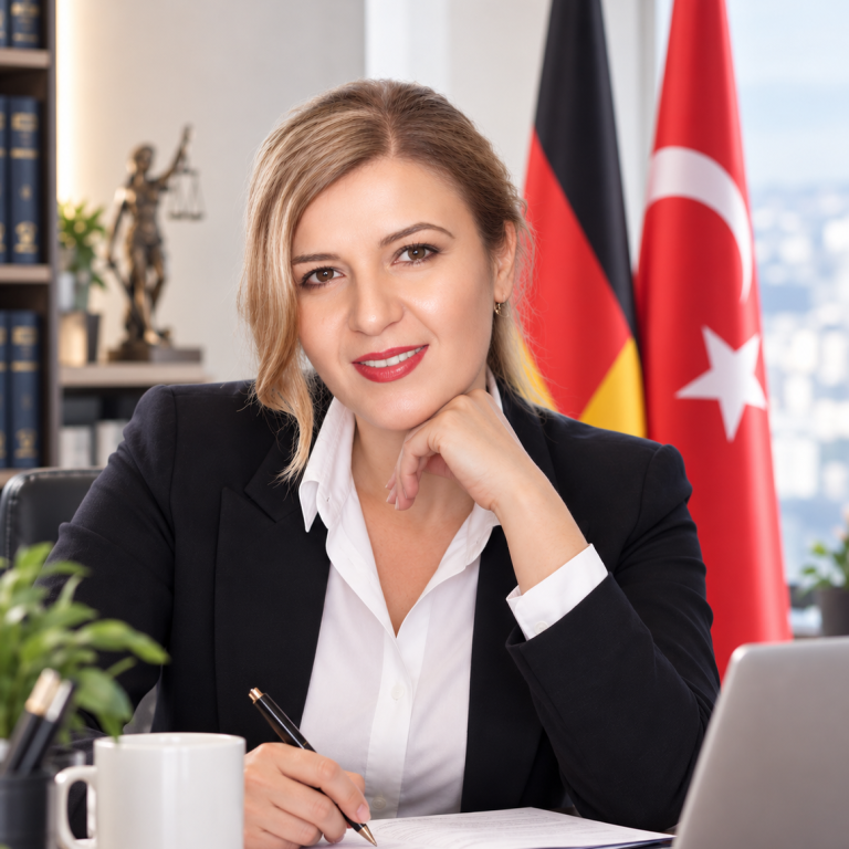 Junge Frau mit lächelndem Gesicht, Kopfhörern um den Hals und kurzem, gewelltem Haar.
