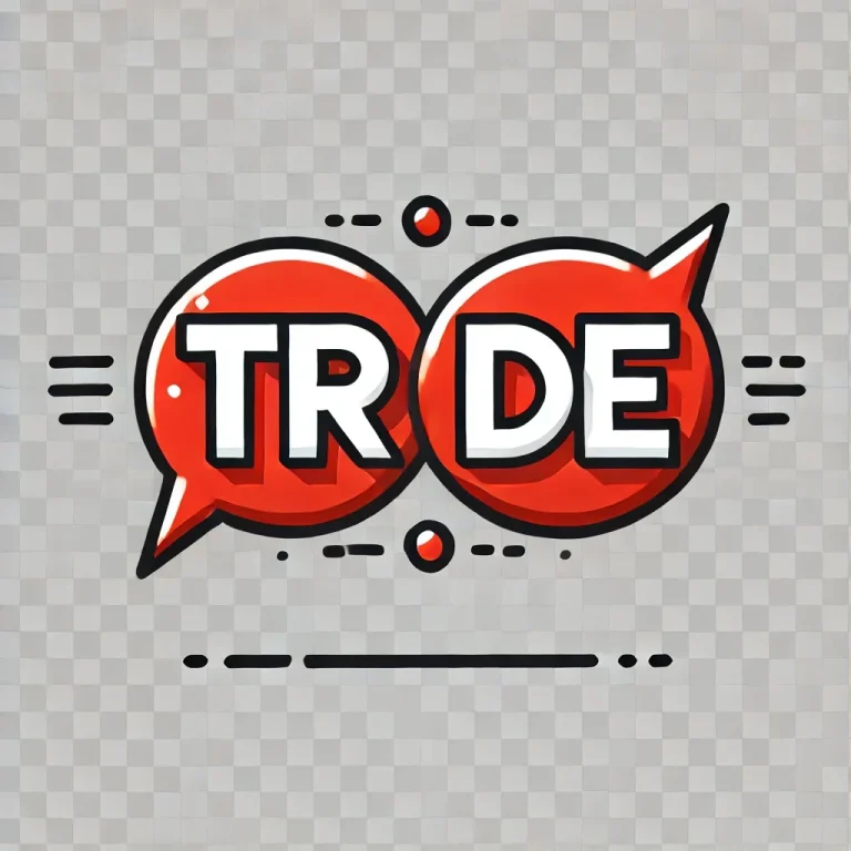 Sprechblasen mit den Schriftzügen "TR" und "DE" in leuchtendem Rot auf transparenter Hintergrund.